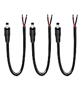 0.8FT 5.5mmx2.5mm 14AWG Pigtail Cable, 12V/24V Male Repair DC Power Cable DC5525 Connector, for C...