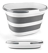 Collapsible Mop Bucket with Handle for Cleaning, 16L(4.2 Gallon) Silicone Square Mopping Bucket f...