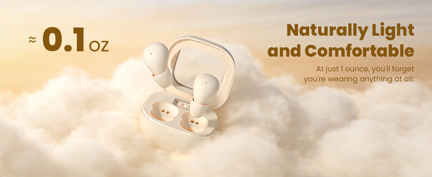 only 0.1 oz lightweight and Comfortable Earbuds