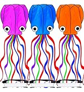 Octopus Kite 3 PACK Kites for Adults Easy To fly, 3D Beautiful Large Giant Kites with Kite String...