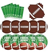 Oigco Football Party Supplies Set Serves 48 Football Plates and Napkins Includes 96 Football Pape...