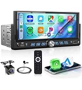 Rimoody 6.86 Inch Single Din Car Stereo Wireless Carplay Android Auto, 1 Din Touch Screen Carplay...