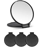 Compact Mirror Bulk Round Makeup Mirror for Purse, Set of 3, 2.6" L x 2.37" W (Black)