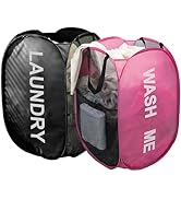 Larpur Pop Up Laundry Baskets, 2 Pack Mesh Laundry Hampers Collapsible Clothes Hampers for Home, ...