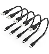 Short Micro USB Cable 1ft [5 Pack] USB 2.0 Micro USB Charging Cable Android Charger Cord for Sams...