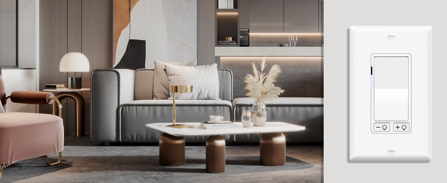 dimmers to create atmosphere in living room