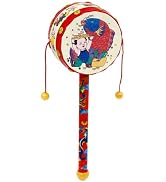 Kisangel Monkey Drum Chinese Rattle Drum Traditional Wooden Baby Handheld Rattle for Baby Soothin...