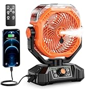 coldSky Portable Misting Fan, 10000mAh Rechargeable Camping Fan with Mist, 360mL Water Tank, 9-19...