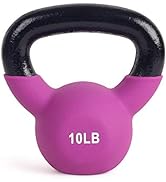 LIONSCOOL Neoprene Coated Cast Iron Kettlebell Weight, All-Purpose Solid Kettlebell for Full Body...
