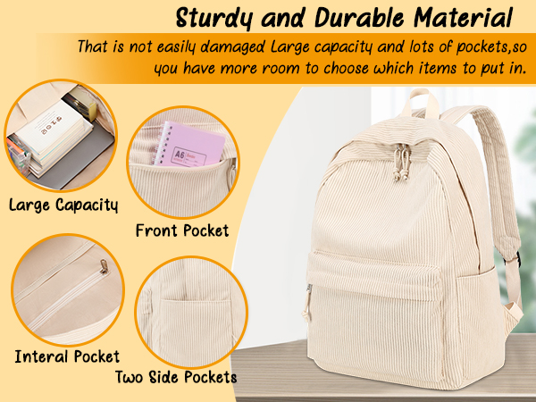 Large Corduroy Bookbag