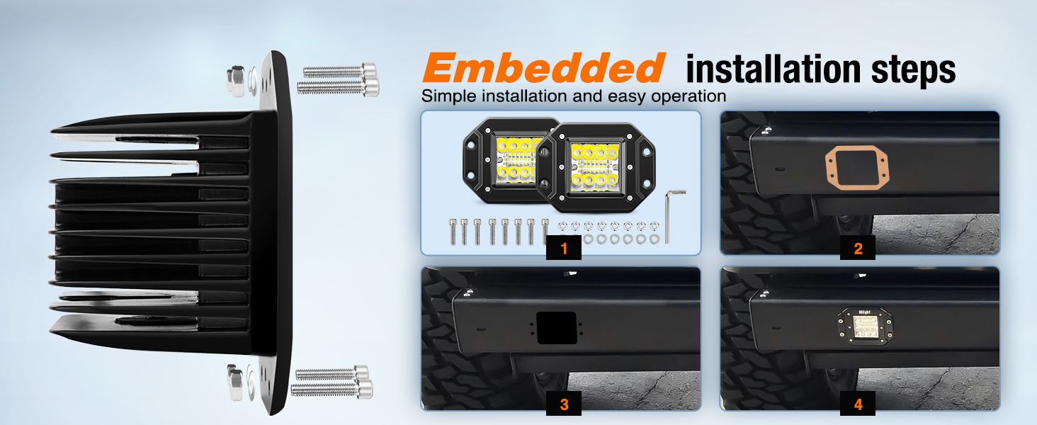 Driving Light LED Work Light Backup Light Reverse Light Grill Mount Light