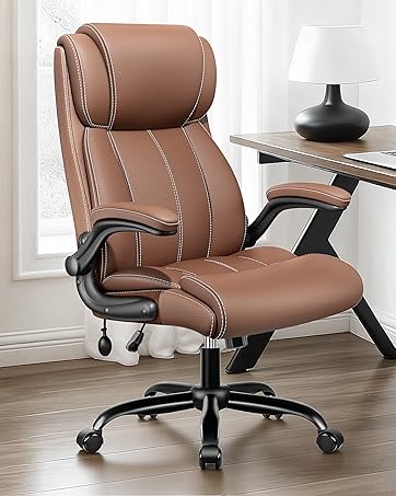 BESTFAIR Ergonomic Office Chair - Home Desk Computer Chair, Leather High Back Executive Chairs
