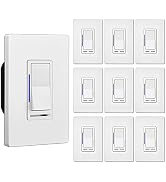 [10 Pack] BESTTEN Digital Dimmer Light Switch with LED Indicator, Horizontal Dimming Slider Bar, ...