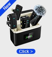 SmaFun Mini Microphone for iPhone Android – Wireless Lavalier Mic(2TX+2RX+Charging Case) with Dua...