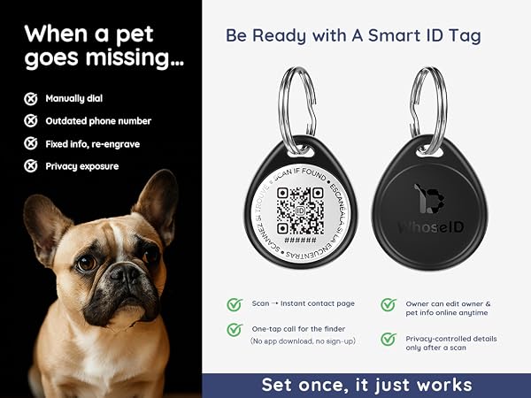 Smart ID dog tag and cat tag