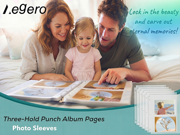 4x6 Photo Sleeves for 3 Ring Binder - Clear Archival Photo Protector Sleeves, Acid Free Plastic