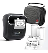 Phomemo M220 Portable Bluetooth Thermal Label Maker - 80mm Barcode Printer with 3 Packs Label &amp; C...