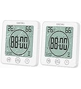 GXSTWU 2Pcs Digital Shower Clock, Bathroom Timer Clock, Waterproof for Water Spray, Count Up Coun...