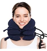CRABCLAW Cervical Neck Traction Device for Neck Pain Relief, Adjustable Inflatable Neck Stretcher...