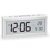 ALANAS Battery Operated Alarm Clock, Portable Digital Clock with Large Display, Snooze, Temperatu...