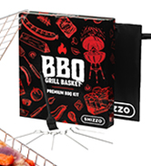 SHIZZO Grill Basket Set, Barbecue BBQ Grilling, Stainless Steel Folding Portable Outdoor Camping