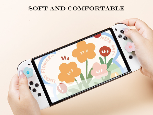 Switch Joycon Thumb Grip Caps, Cute Ball Joystick Cover, Analog Stick Grips Button Covers