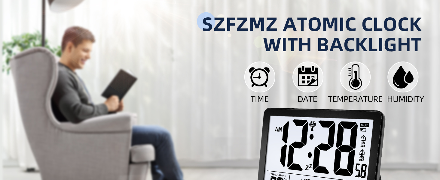 atomic clock with backlight