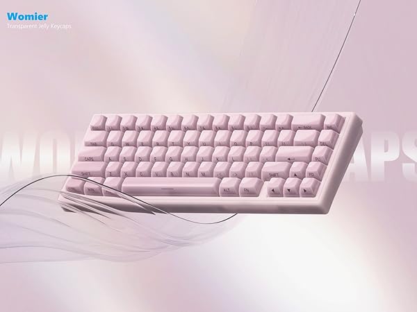 Keyboard Keycaps Jelly - Ceramic Keycaps Style, Clear Pink Key Cap