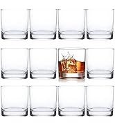 Kingrol 12 Pack Double Old Fashioned Whiskey Glasses, 10 oz Rocks Glasses Drinking Glasses for Sc...
