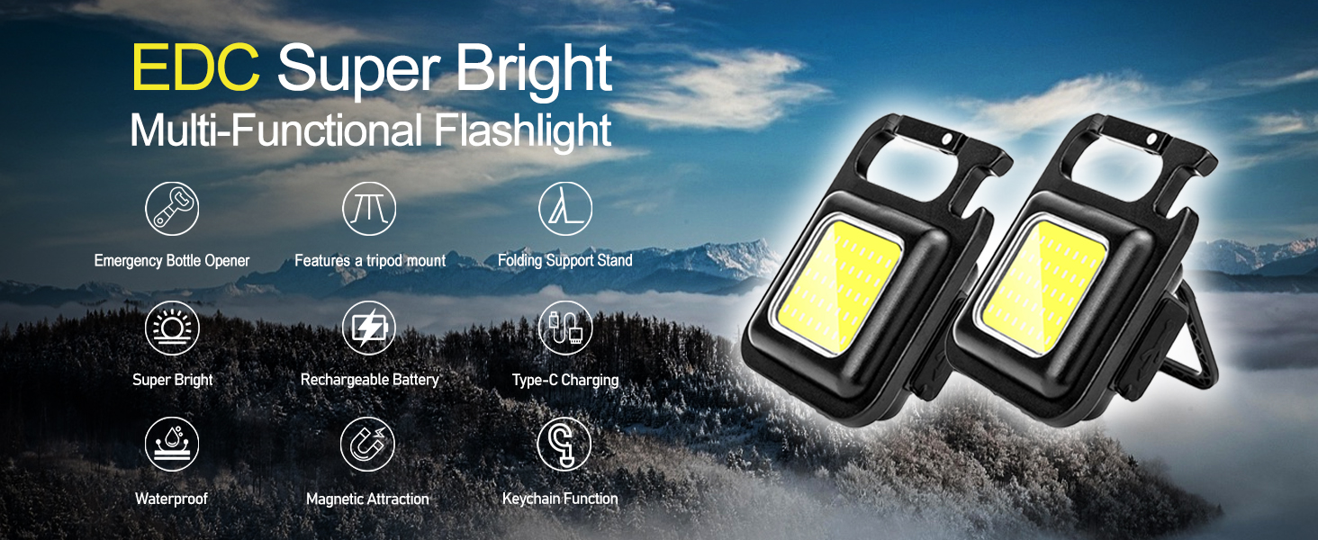 LED EDC super bright keychain flashlight