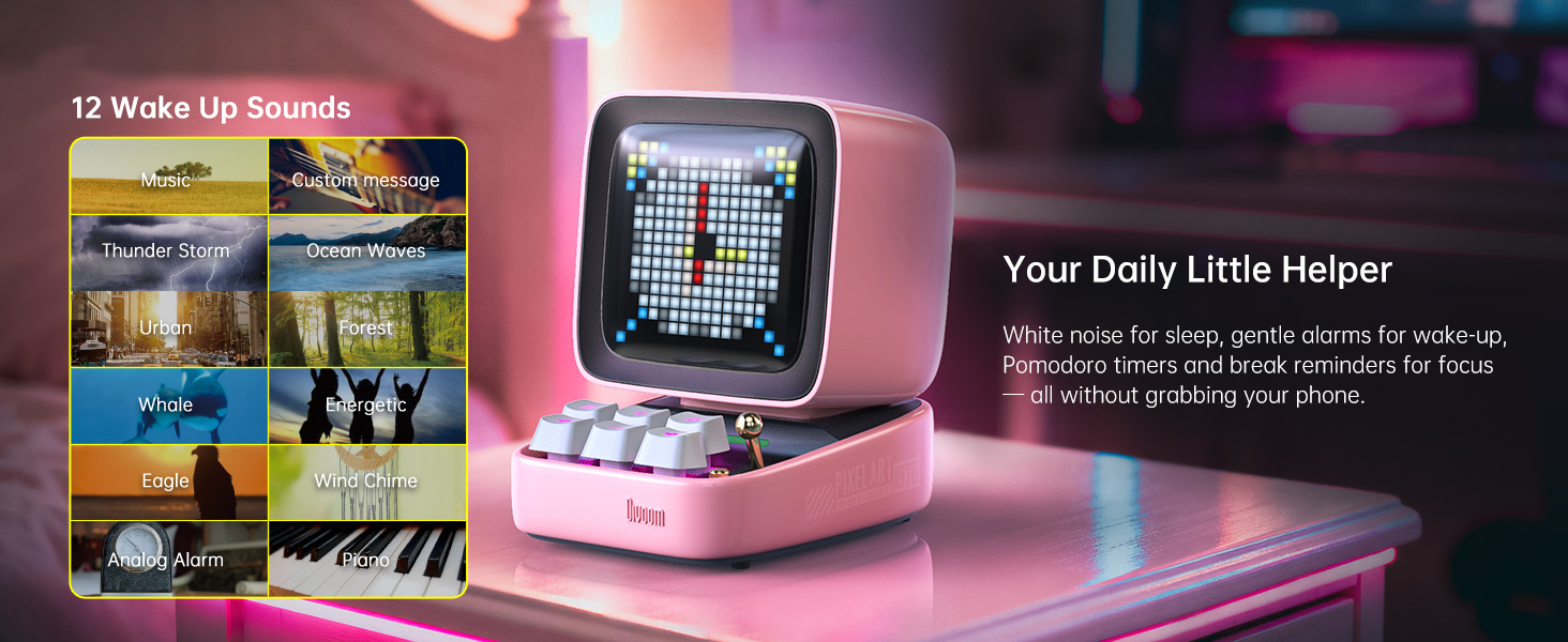 cute speaker with diy pixel art