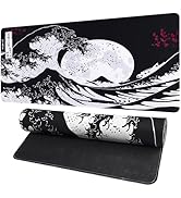 Vanzard Japanese Mouse Pad, Non-Slip Mousepad Rubber Base with Stitched Edges, Large Gaming Desk ...