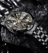 OLEVS Watches Men Luxury Chronograph Moon Phase Waterproof Luminous Watches for Men Analog Quartz...