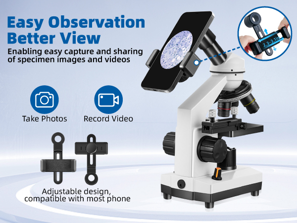 Monocular Microscope with LED Light