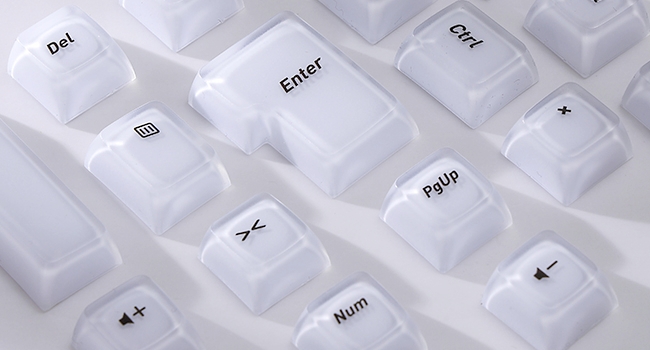 Thick Jelly Keycaps White, Keycap Set CSA Profile, Custom Keycaps for Mechanical Keyboards