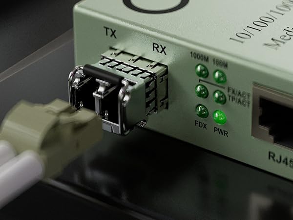 fiber media converter port lc 850nm to ethernet