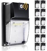 HiBay 12 Pack Dusk-to-Dawn LED Wall Pack Lights Outdoor, Bright 18W 1980LM 5000K Replace 60-100W ...