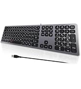 POWZAN Quiet Mac Wired Keyboard, Slim USB Chiclet Style Keyboard for Mac and Windows Compatible w...