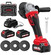 FULLYEA Cordless Angle Grinder 4-1/2", Brushless Metal Grinder 12000 RPM, Power Angle Grinders wi...