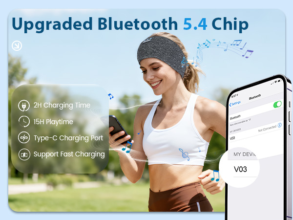 Rechargeable Headband Wiless Music Ear Muffs Portable Travel Essentials Gift for Women Men Mom