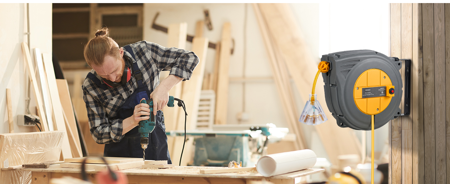 garage extension cord reel ceiling