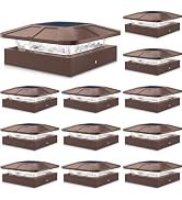 Peasur 12 Packs 4x4 Solar Post Cap Lights with 3 Lighting Modes, Brown Fence Caps Light Fits 4×4/...