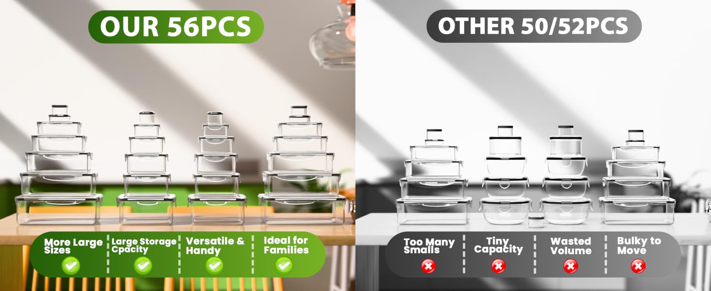 56 Pcs Food Storage containers