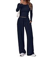 Trendy Queen Women's 2 Piece 2026 Fall Fashion Lounge Set with Pockets | Airport Outfit, Athleisu...
