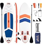 Sweetcrispy Inflatable Stand Up Paddle Board with Premium SUP Paddleboard Accessories,2-in-1 Padd...