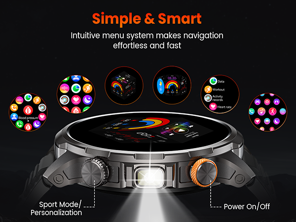 Military Smart Watches for Men Fitness Tracker Watch