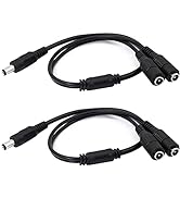 GINTOOYUN DC Y Splitter Cable 1 Male to 2 Female,5.5mm x 2.1mm DC Power Extension Adapter Cable,f...