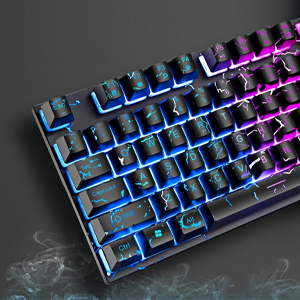 Wired Crack Game Keyboard and Mouse Set with Mechanical Feel,