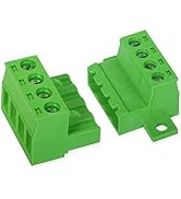GINTOOYUN 5 Sets 4-Pole 5.08 mm Terminal, 2EDGRK Phoenix Connector 4 Pin with Screw Lock Plate Fi...