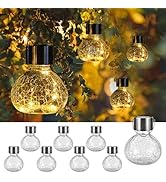 GIGALUMI Hanging Solar Lantern, 8 Pack Outdoor Decorations, Hanging Solar Lights Outdoor Waterpro...